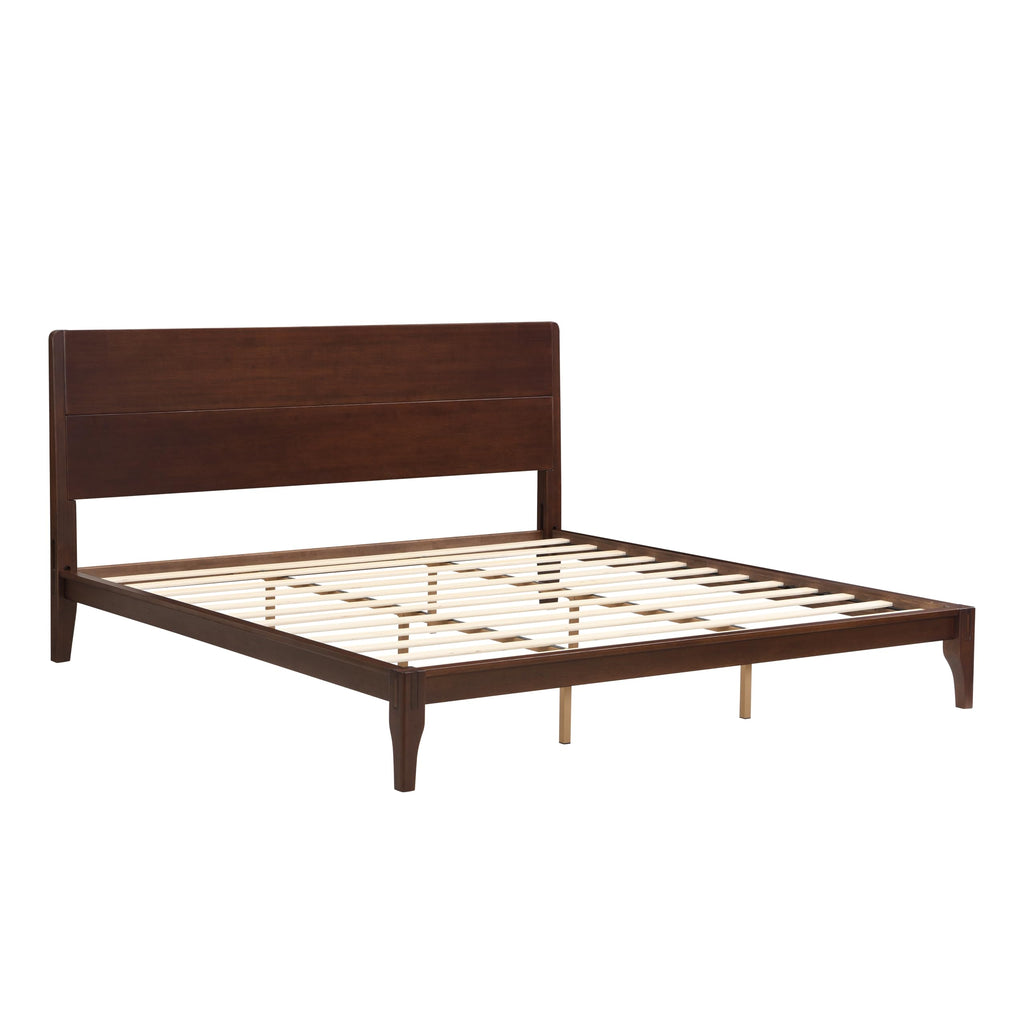 Bamboo King Size Platform Bed with Under-Bed Storage Space and Wood Slat Metal Support, No Box Spring Needed, Easy