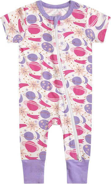 Toddler Unisex Baby Bamboo Viscose Pajamas Short Sleeve Romper