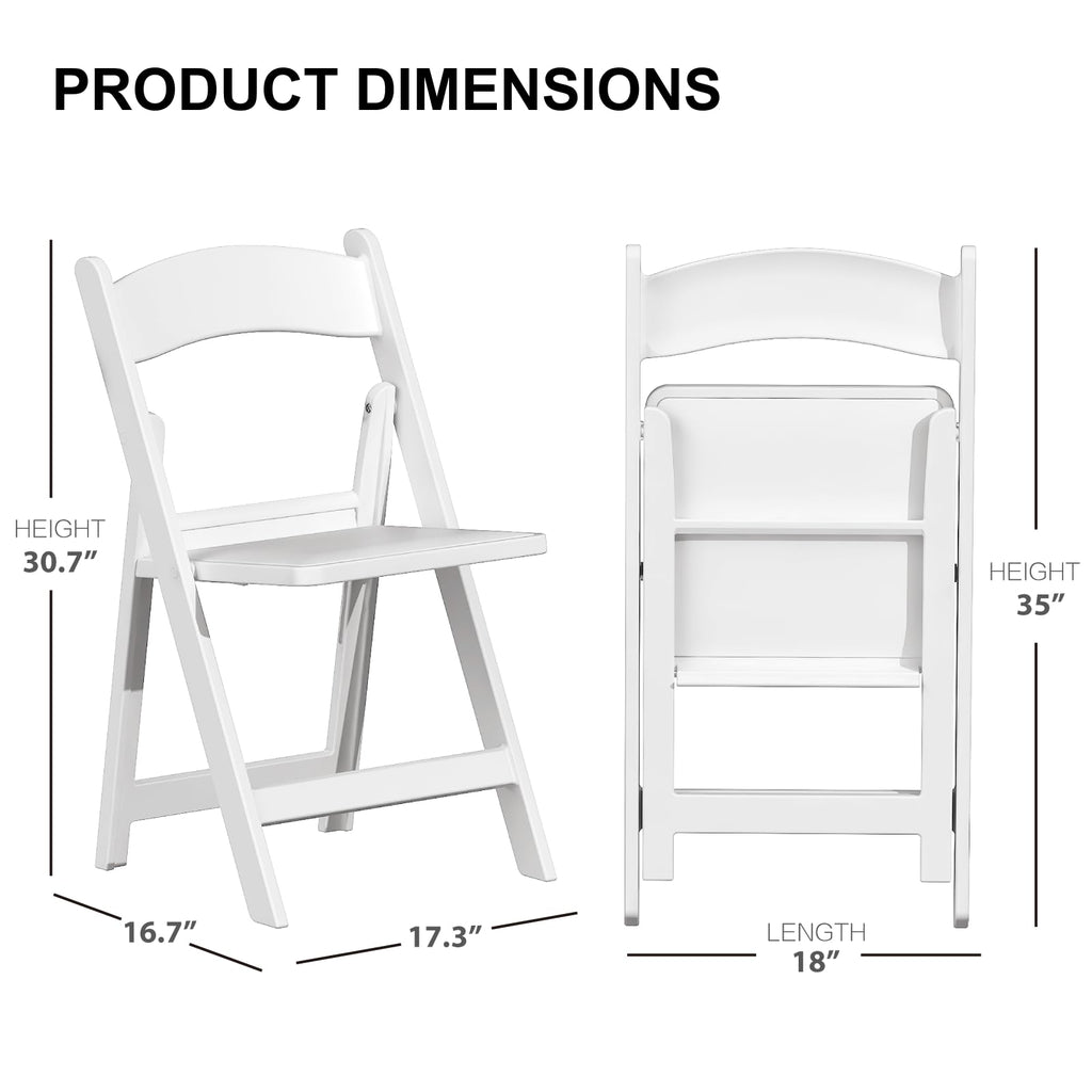 4 Pack Resin Folding Chairs with Cushion for Wedding, Party, School