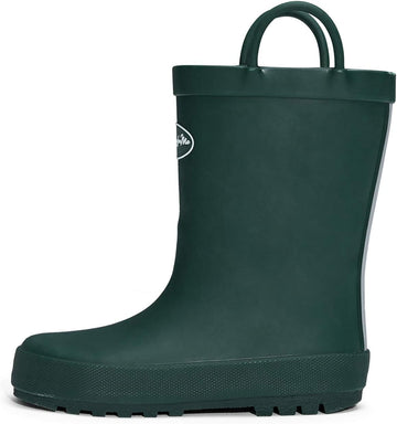 Kids Rain Boots, Waterproof Rubber Boots with Easy-on Handles