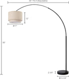 Modern Arcing Floor Lamp - Tall Stand Up Arching Drum Shade - Large Contemporary Floor Lamps and Bedrooms