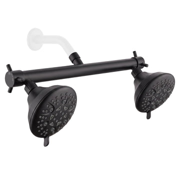 16" Wide Dual Shower Head for Two People, High Pressure Double Tandem Showerhead Combo for Couples, 8 Spray Modes
