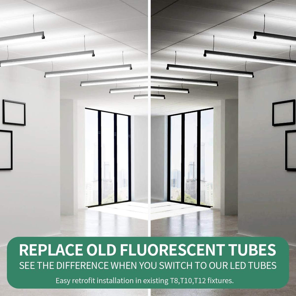 8FT LED Tube Light, T8 8FT LED Bulbs 45W 6000K Cool White FA8 Base, Fluorescent Light Bulbs Replacement, Frosted