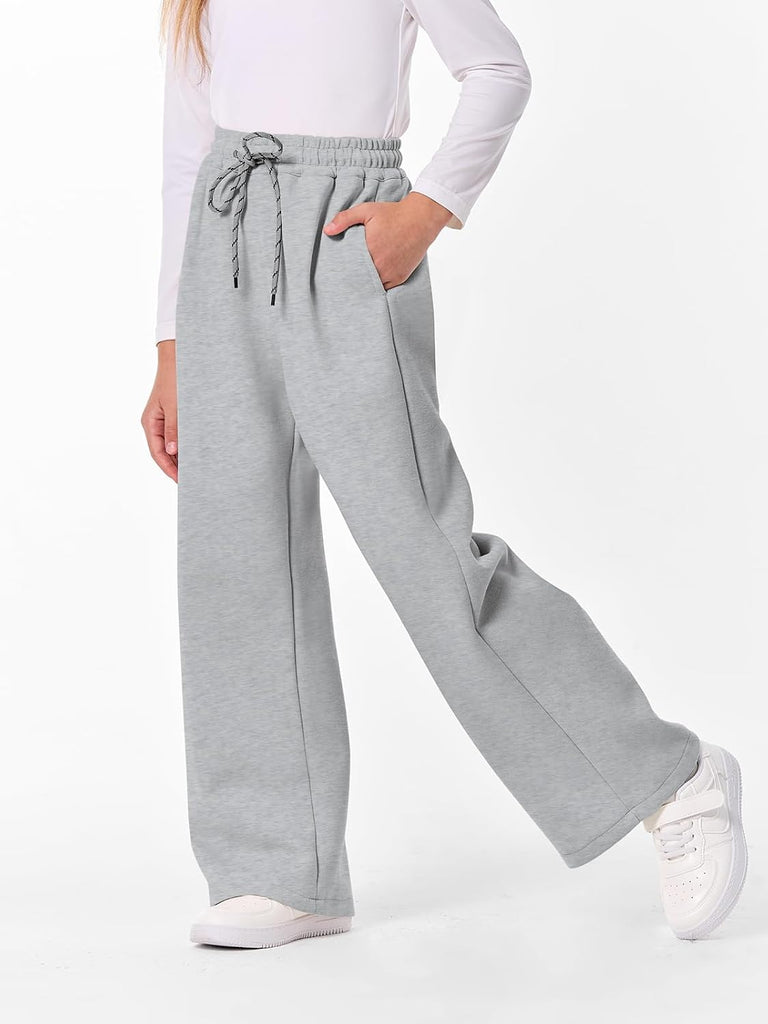 Girls Sweatpants Wide Leg Baggy Drawsting Sweat Pants for Girls Kids Athletic Trackpant Joggers