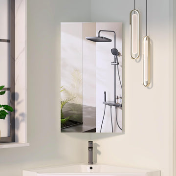 Corner Medicine Cabinet with Mirror, Corner Medicine Cabinet