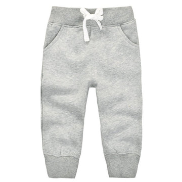 Unisex Toddler Jogger Pants Kids Cotton Elastic Waist Winter Baby Sweatpants Pants Grey