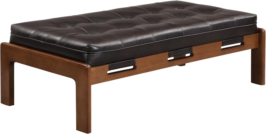 Rectangle Cocktail Ottoman Table,PU Leather Versatile Upholstered Table,Ottoman Living Room Home Decor,Weight