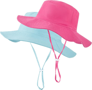 Pack Kids Toddler Sun Hat Summer UPF 50+ Wide Brim Adjustable Beach Hats for Boys Girls Years