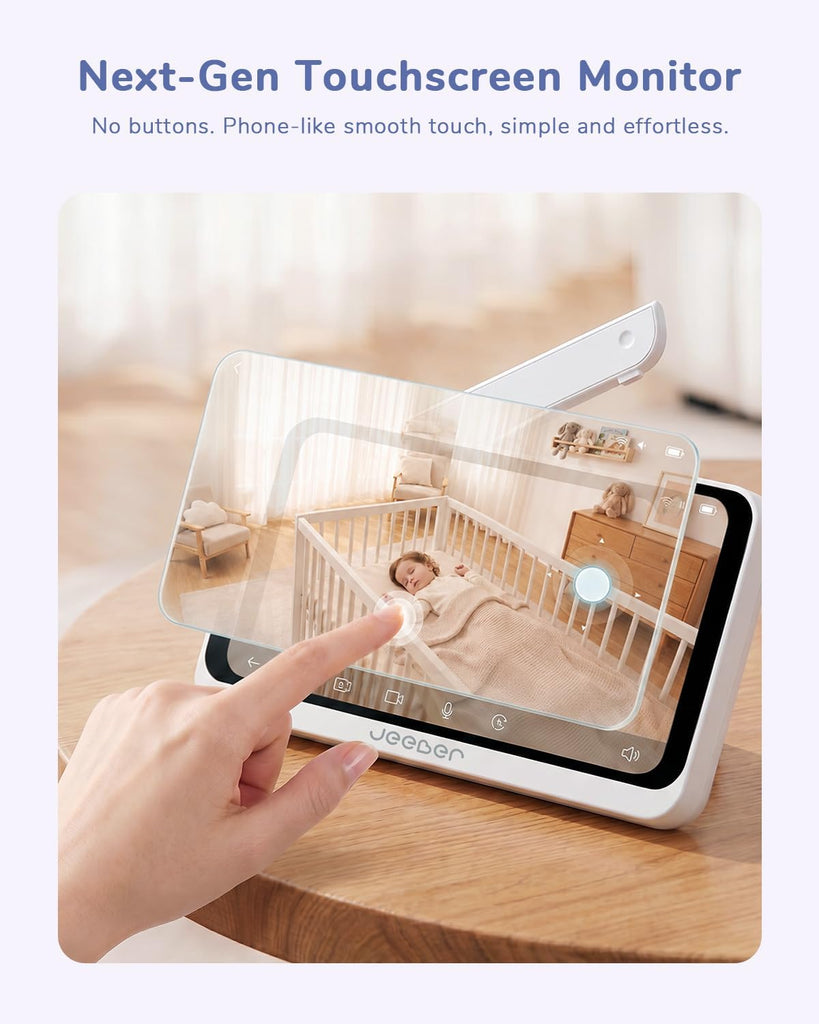 WiFi Baby Monitor with 6.5" Touchscreen, 4MP Camera, 5X Zoom