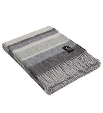 Blanket Throw Warm and Soft Multicolor Striped Design Peru (Gray/Steel Blue/Light Green)
