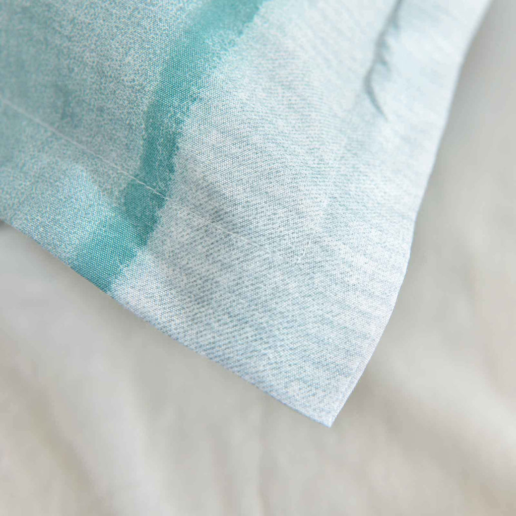 Blue Grey Striped Duvet Cover - Teal and Gray Stripe Printed Pattern Reversible Microfiber Comforter Cover