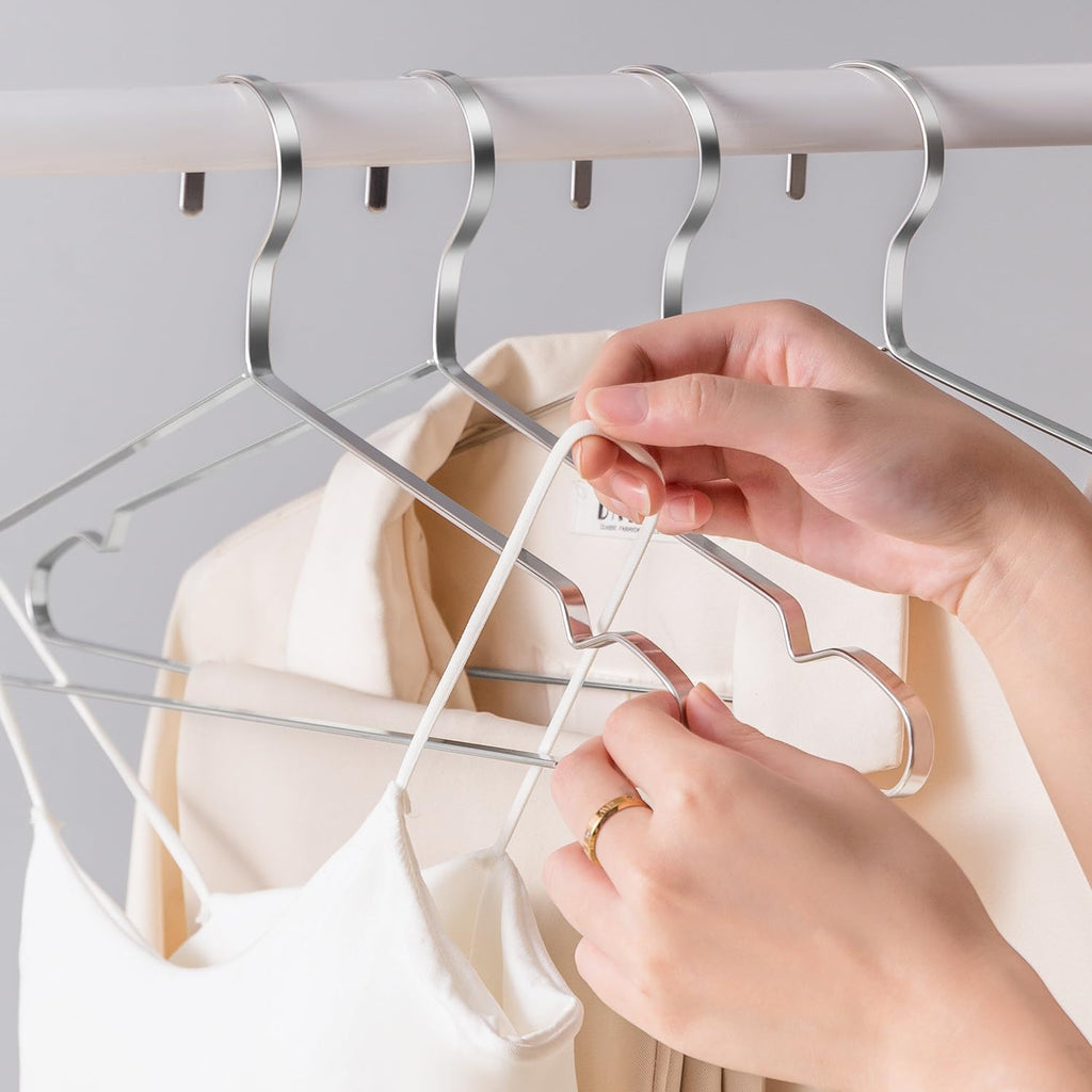 20 Pack Heavy Duty Extra Wide Stainless Steel Coats Hangers, 17.7" Strong Durable Metal Hanger for Heavy Garments