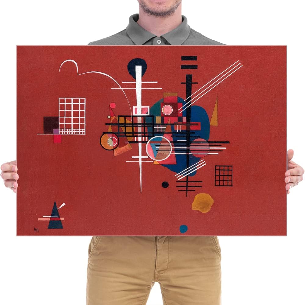Canvas Prints Dull Red,1927 by Wassily Kandinsky Classic Abstract Art Famous Paintings Reproductions Canvas Wall Art