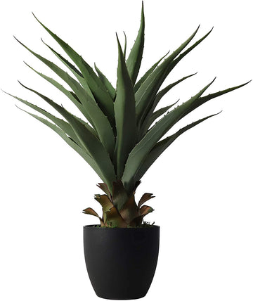 27 Inch Sansevieria Feaux Plants Agave Snake Plant Barbed Artificial Fake Green Plastic Sword Potted Greenery