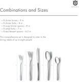 Modern Sleek Silverware Set - 18/10 Stainless Steel Flatware Set for Elegant Dining - Dishwasher Safe Cutlery Set