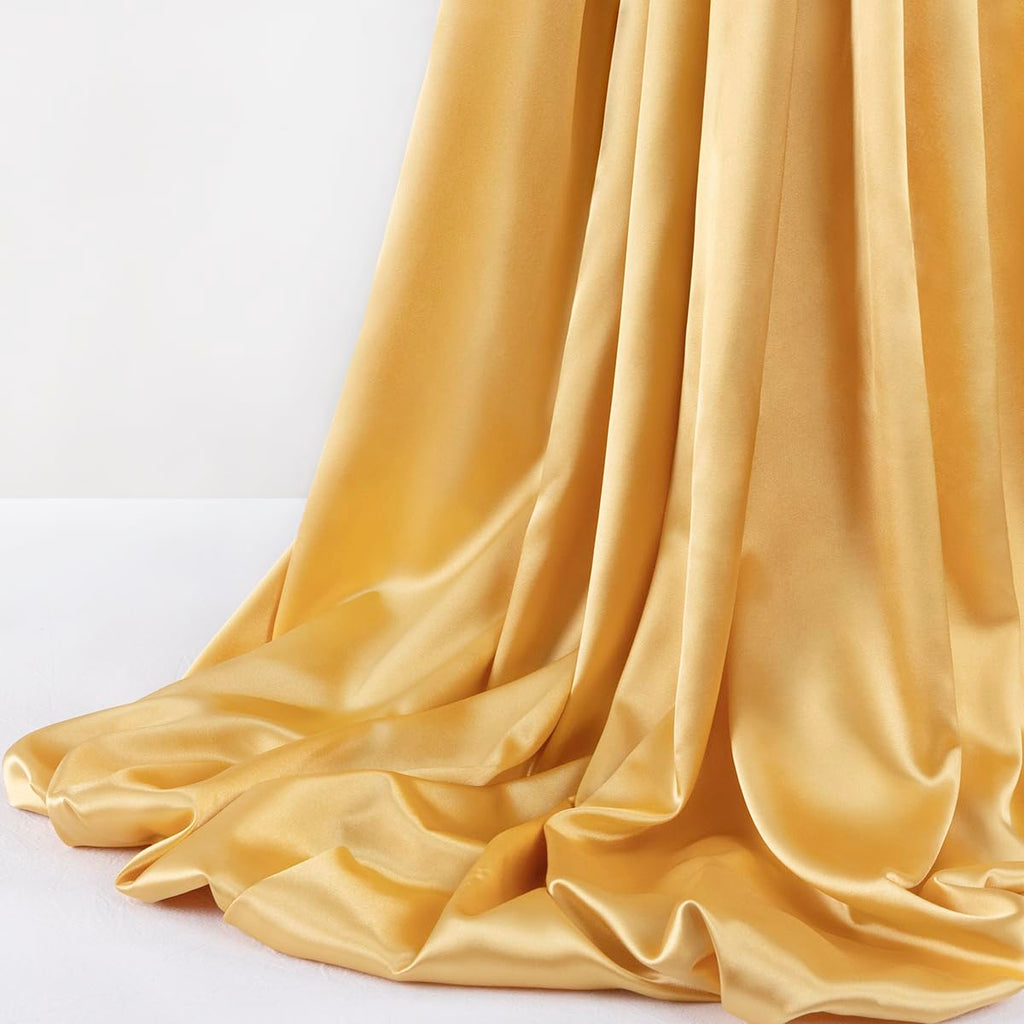 Gold Charmeuse Satin Fabric 60" Wide Soft Silky Satin Fabric by the Yard