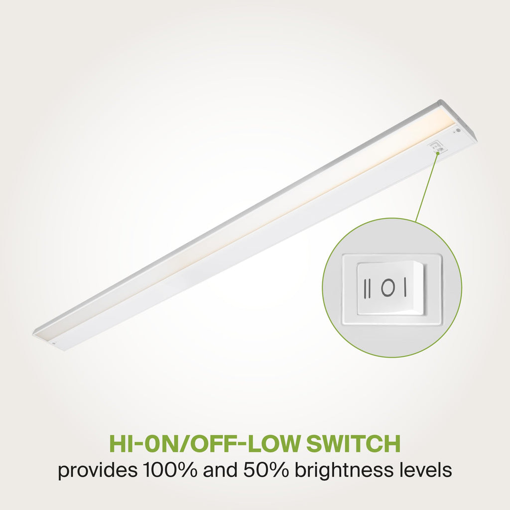 LED Under Cabinet Lighting, 48 Inch 24W, Plug in or Hardwired