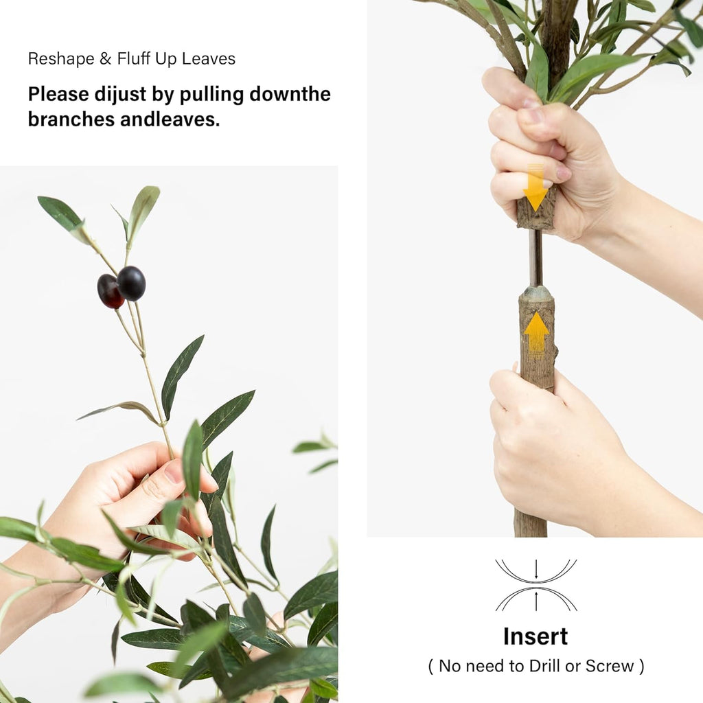 Olive Trees Artificial Indoor-Outdoor, 5FT Large Faux Tree in Pot