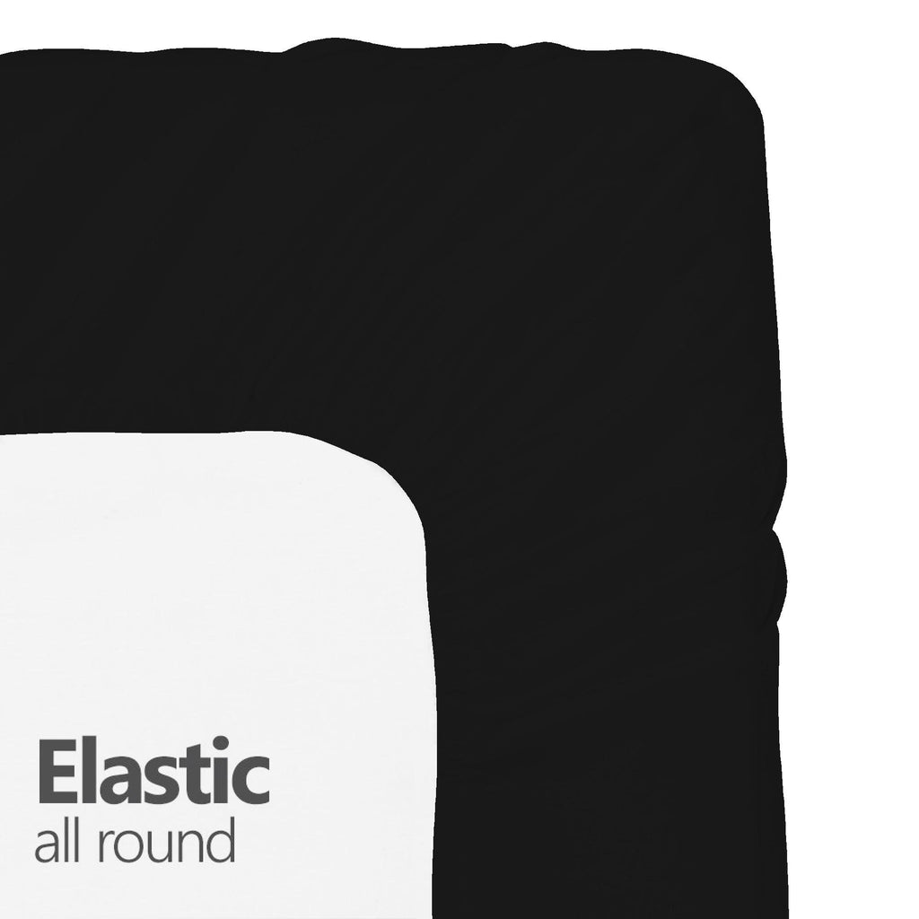 Cotton Knit Jersey Fitted Crib Sheets, 2-Pack, Soft, 28" x 52"X9" Black