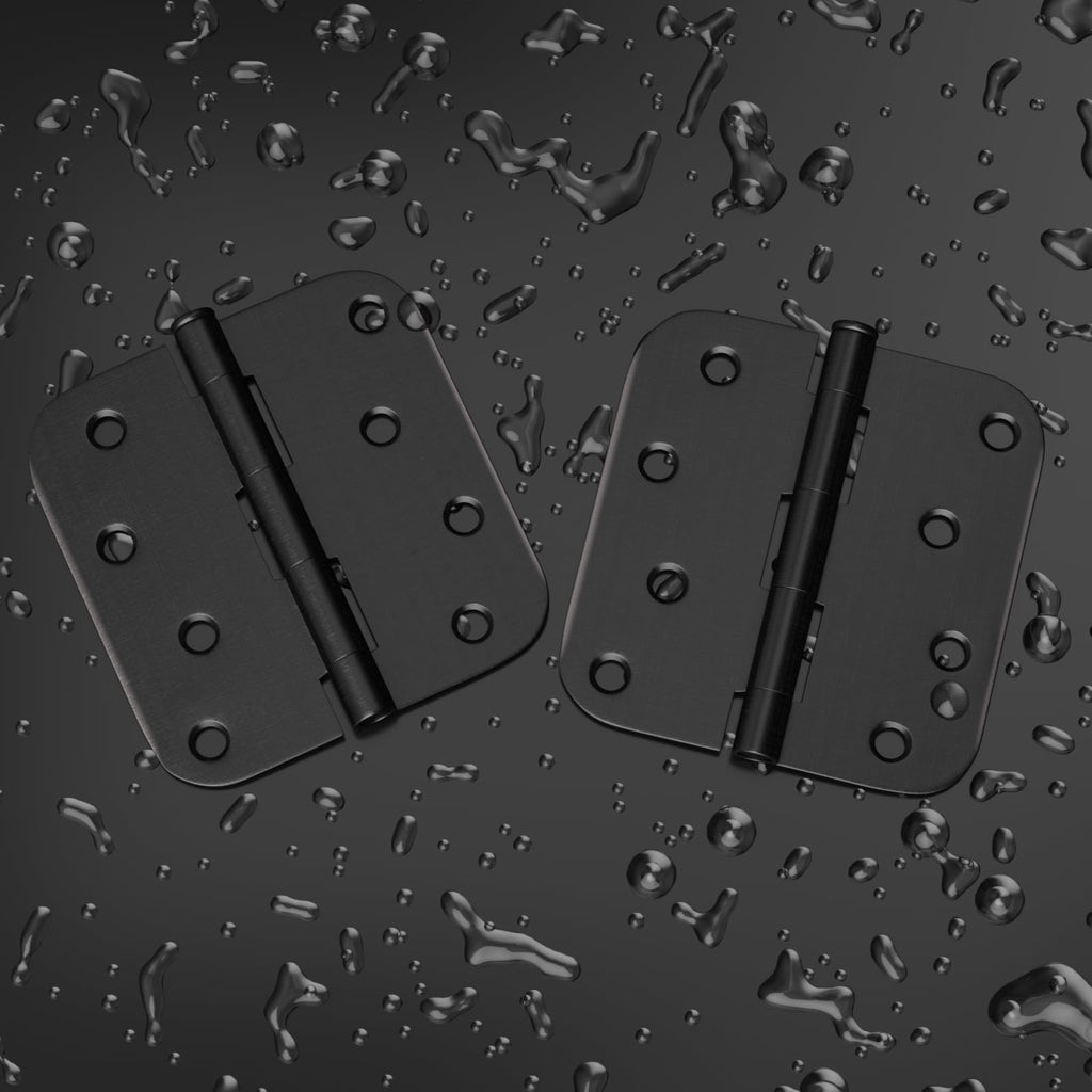 3 Pack 4 Inch Oil Rubbed Bronze Door Hinges with 5/8" Radius Corner