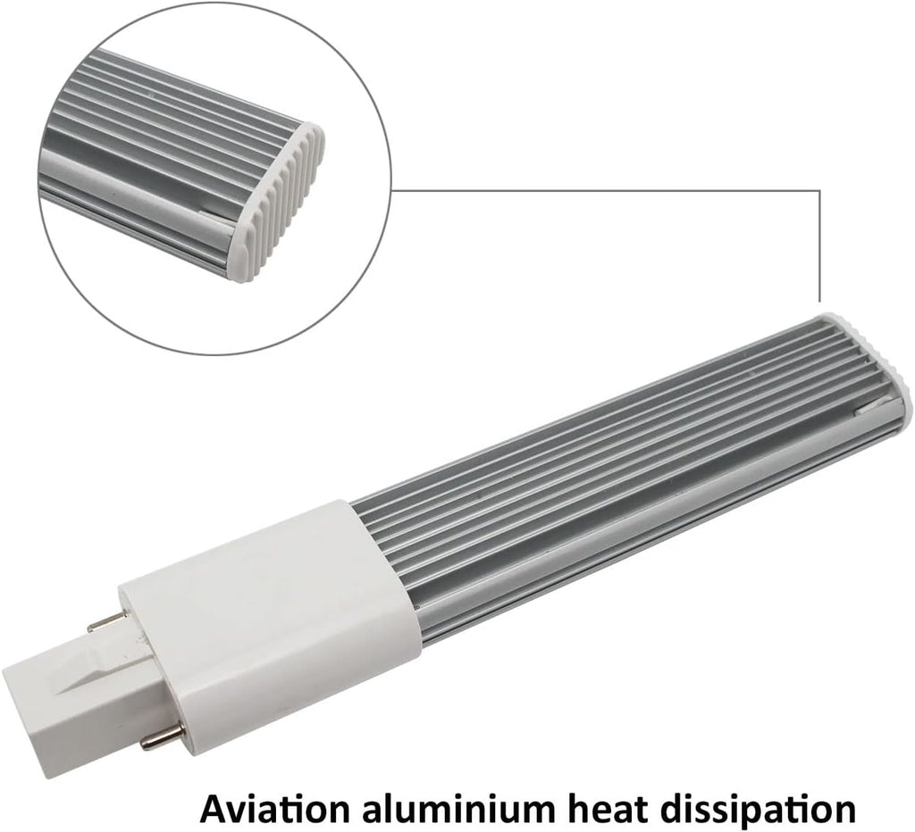 G23 LED Bulb L167mm 2-Pin PL-S Lamp 2-Pack 6W Plug in Recessed Horizontal Retrofit CFL 180 Degree View Angle PL