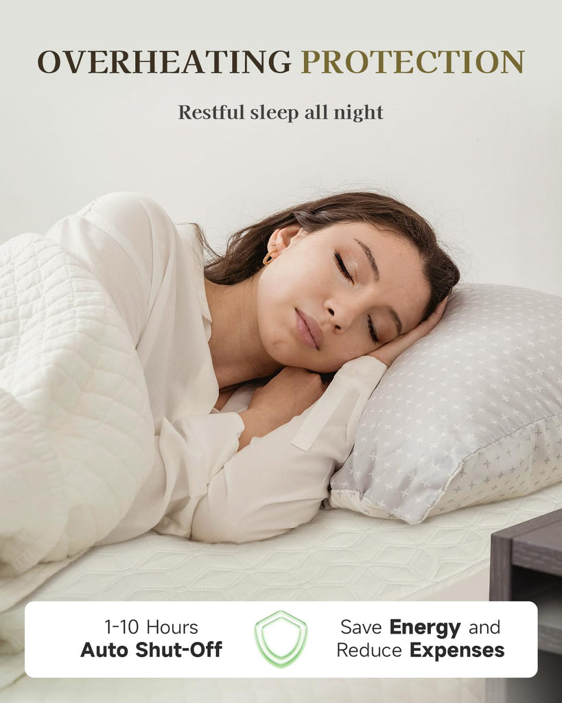Heated Mattress Pad -Heated Pad for Bed Warmer(White)