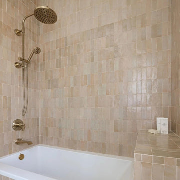Handmade in 2''x6'' Solid Color Zellige Tile in Earth Glazed