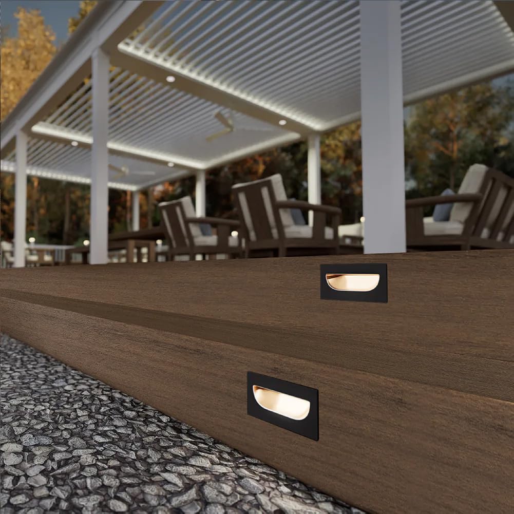 Recessed LED Stair Riser Light - Black
