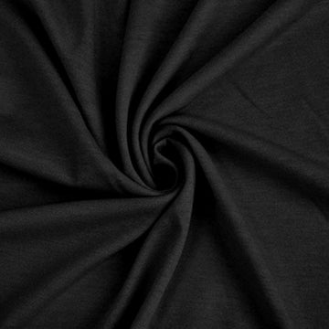 French Terry Knit Fabric - 100% Cotton French Fabric by The Yard - Made in USA - Black, 1 Yard