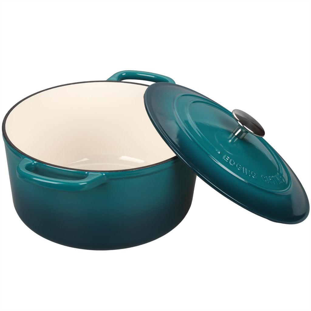Enameled Cast Iron Dutch Oven with Sourdough Bread Baking Kit, Bread Dutch Oven with Lid, Includes Proofing Basket &