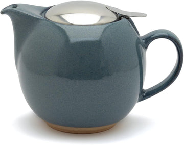 Japan Bee House Round Teapot - Ceramic Teapot with Removable Lid & Stainless Steel Infuser for Loose Tea - Tea Pot