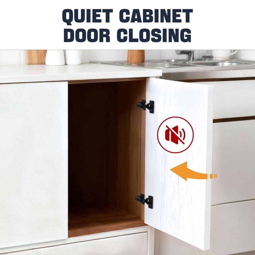 20 Pack (10 Pair) Soft Close Cabinet Hinges, 1/2 Overlay Soft Close Hinges Cabinet, Stainless Steel, Built-in Damper