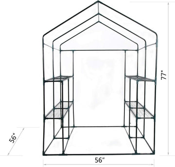8 Shelves Greenhouse Portable Mini Walk in Outdoor Green House 2 Tier New