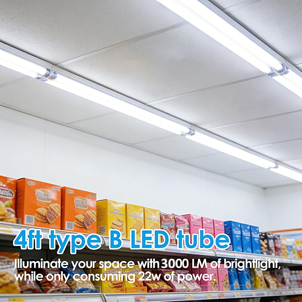 4FT T8 LED Tube Lights 25-Pack, 22W 3000LM 6000K Ballast Bypass