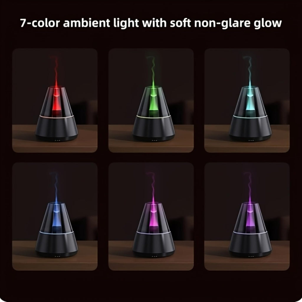 Essential Oil Diffuser, Luxury-Style Aromatherapy Diffuser with Candlelight Night Light Effect, Ultrasonic Cool Mist