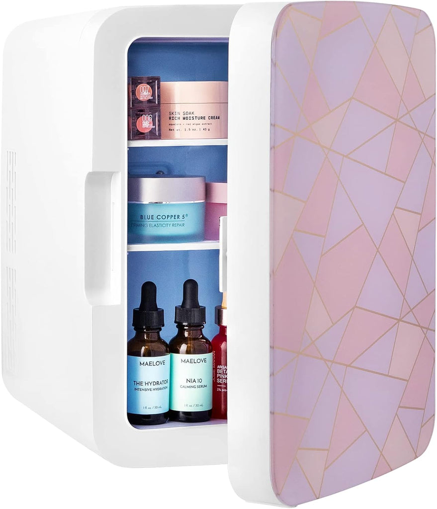 10L Mini Fridge for Bedroom - Car, Office Desk & Dorm Room 12v Portable Cooler Warmer Food, Drinks, Skincare, Beauty