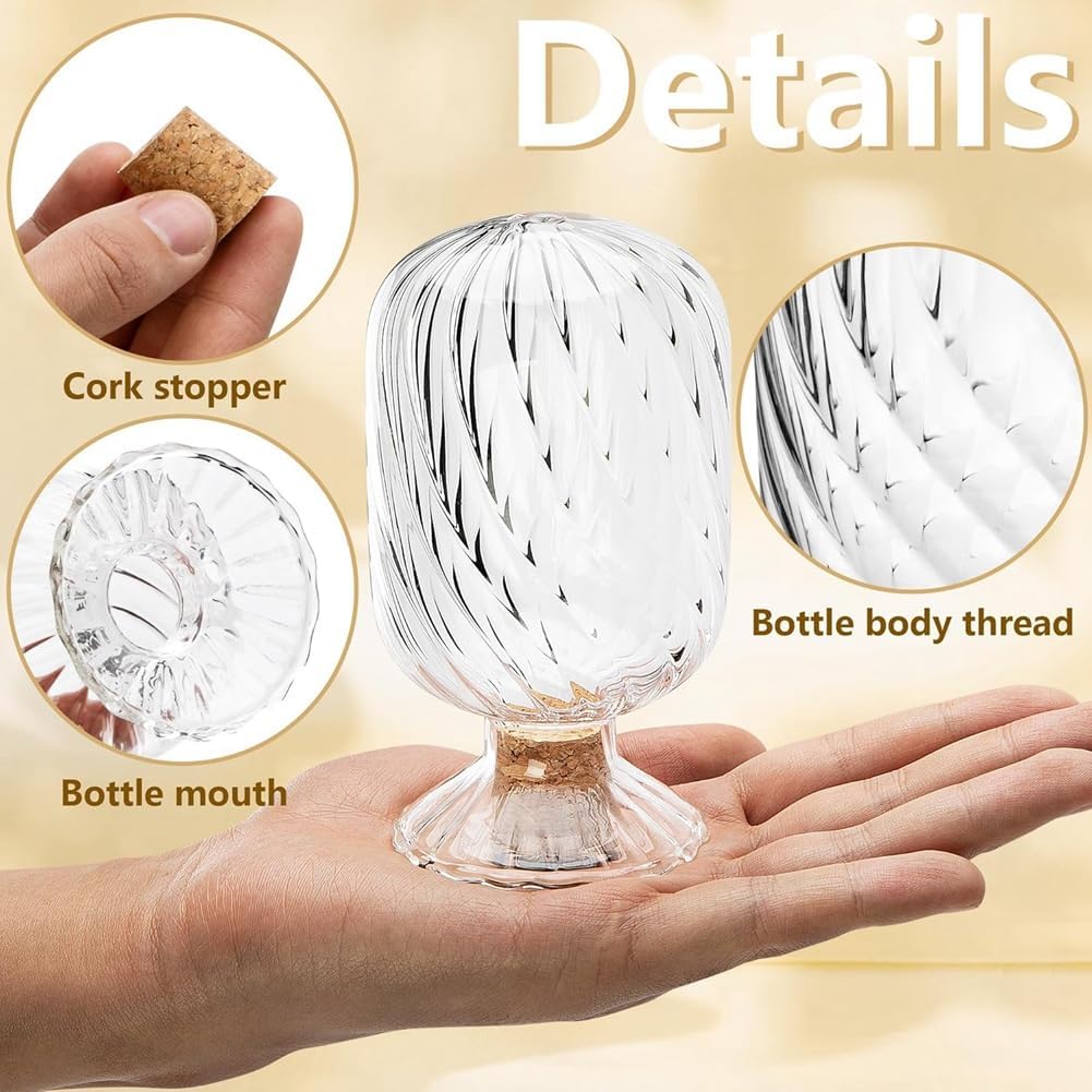 2 Set Helix Shaped Match Holder, Glass Matches Cloche for 4 Inch, Upside Down Match Holder Jar, Not Include Matches