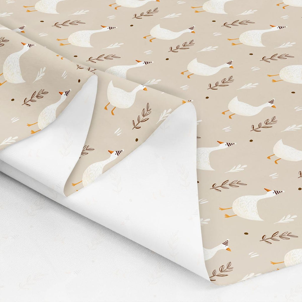 Vintage Goose Fabric by The Yard, Floral Leaf Botanical Plant Upholstery Fabric for Sewing Lover, Farmhouse Outdoor