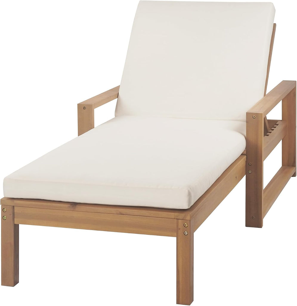 Outdoor Chaise Lounge 2 Pcs, 5-Position Adjustable Lounge Chair with Cushion & Adjustable Backrest, Set of 2 Sun