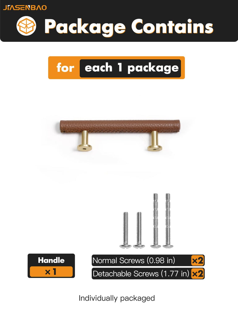 Brown Leather Drawer Pulls 5 Pack 3" (76mm) Hole Center Leather Dresser knobs Pulls Drawers Bathroom Dressers Cabinet