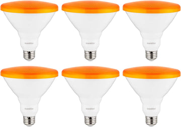 LED Orange PAR38 Spot Bulb 12 Watts, Medium (E26) Base, 35° Flood Beam, Decorative, Holiday Lighting, Turtle