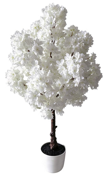 Artificial Cherry Blossom Tree 3ft, White Faux Cherry Tree Living Room Office Wedding Decor