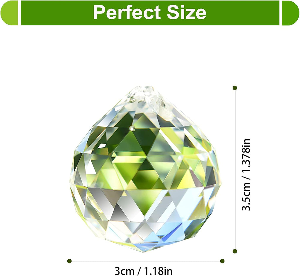 Crystal Prism Ball Sun Catcher - 20 Pack 30mm Hanging Decor for Windows, Wedding, Home, Feng Shui