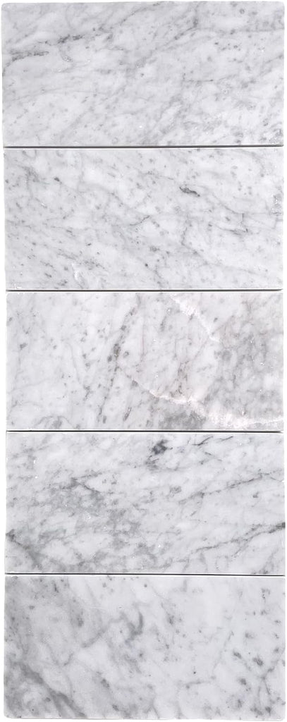 Premium Carrara Greyish 4x8 Marble Wall Floor Tile (Box of 30 Individual ) Backsplash Bathroom Flooring Shower