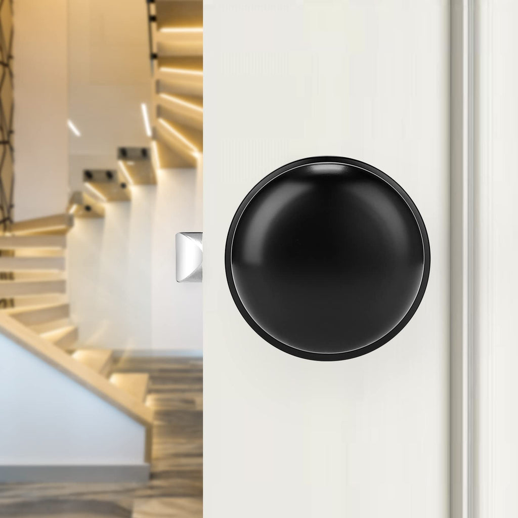 Door Knobs Interior, Passage Door Handles 10 Pack Matte Black Finish, Indoor Universible Levers for Closet Hallway