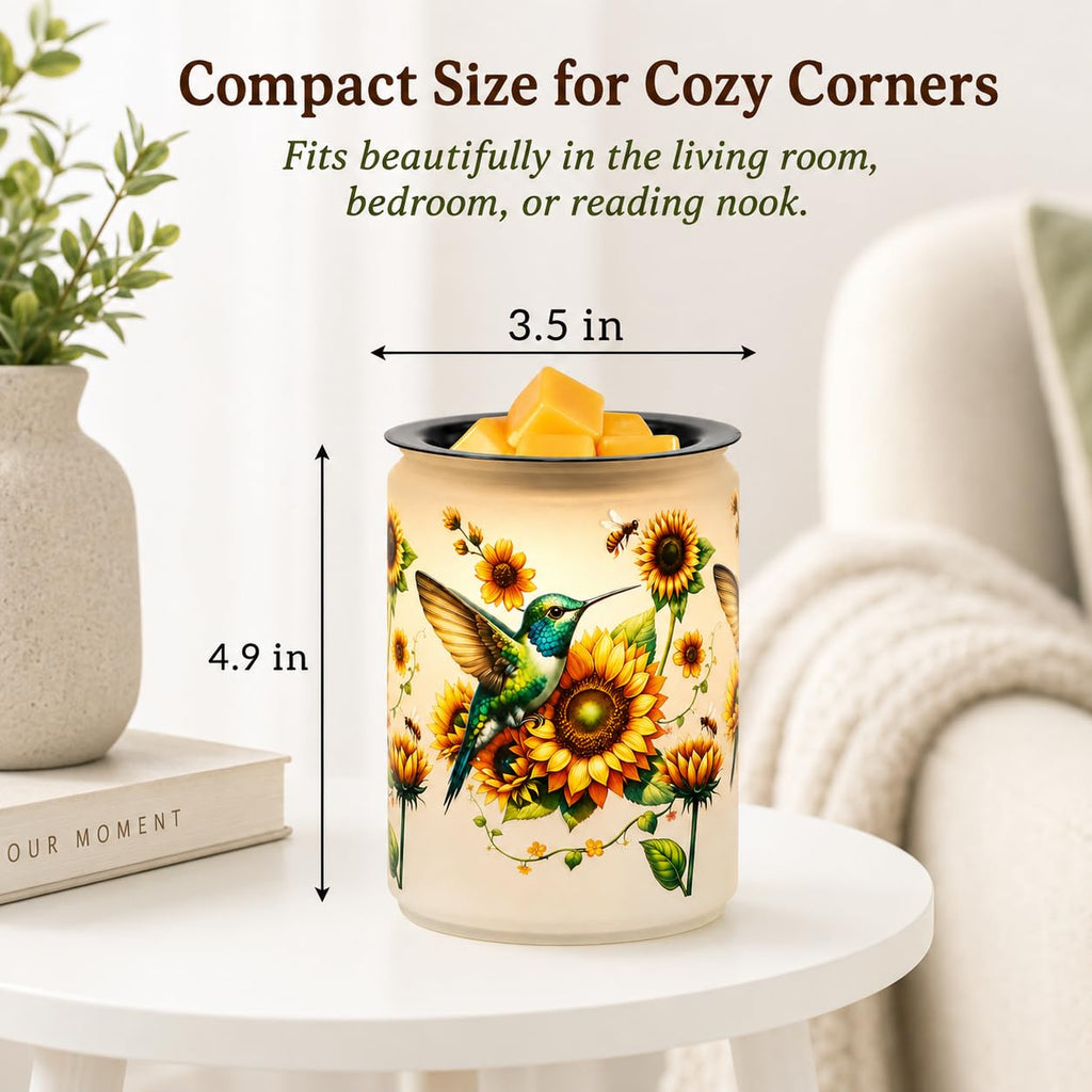 Hummingbird Wax Melt Warmer, Electric Metal Wax Warmer with Night Light