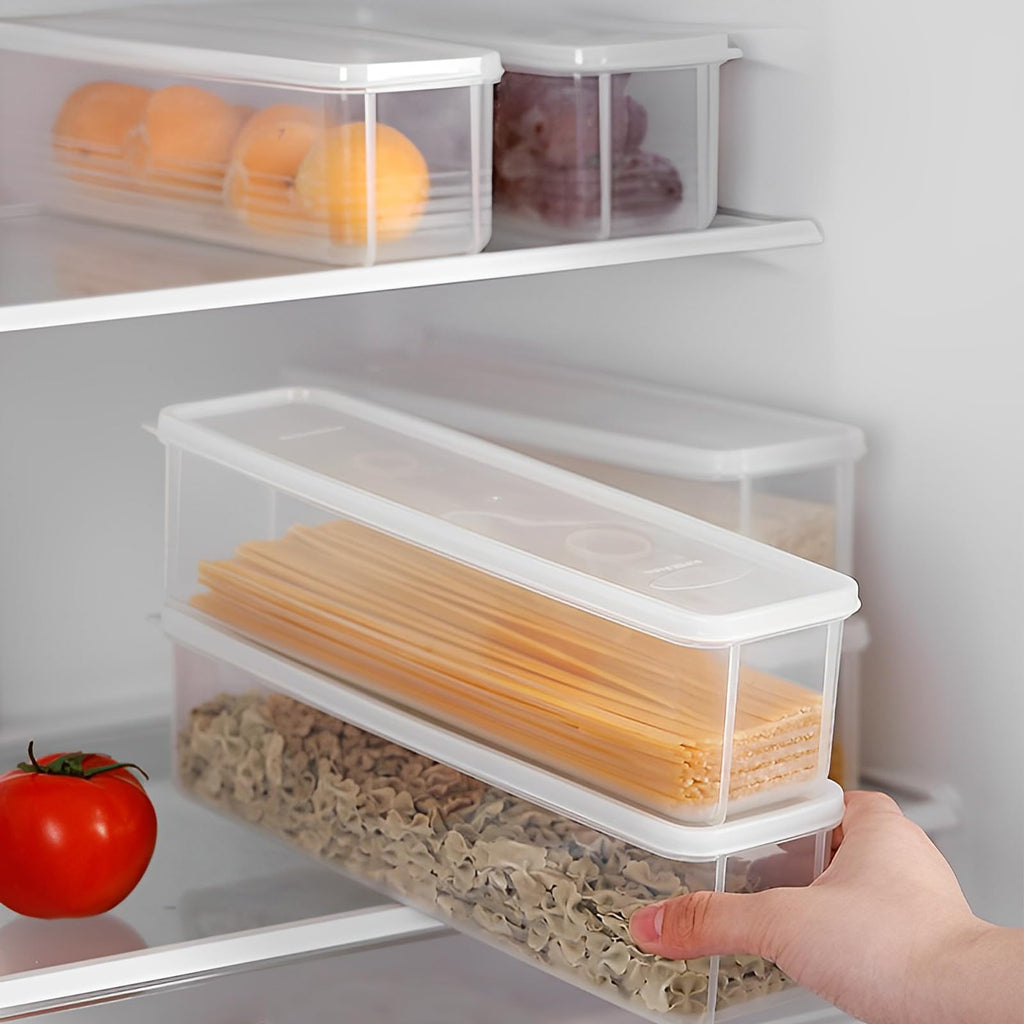 Set of 6 Pasta Storage Containers with Lid, Airtight Spaghetti Noodle Holder Rectangular Chopstick Storage Box Sealed
