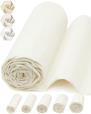 100% Cotton Muslin Fabric by The Yard, 59in x 3yd Cream Bleached Cotton Muslin Cloths-Medium Weight Beige Calico