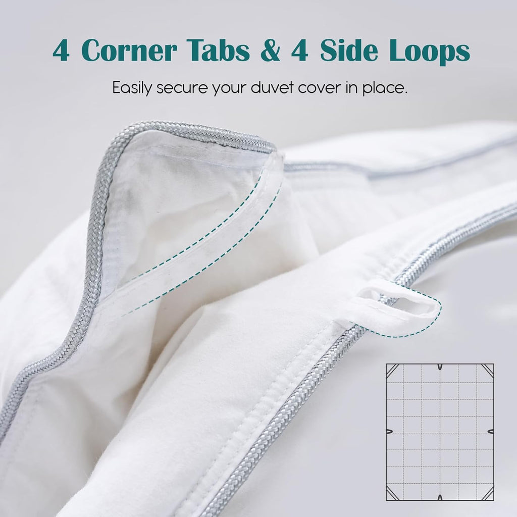 Goose Feather Down Fiber Comforter Queen, 100% Cotton Ultra Soft Fluffy Duvet Insert Queen
