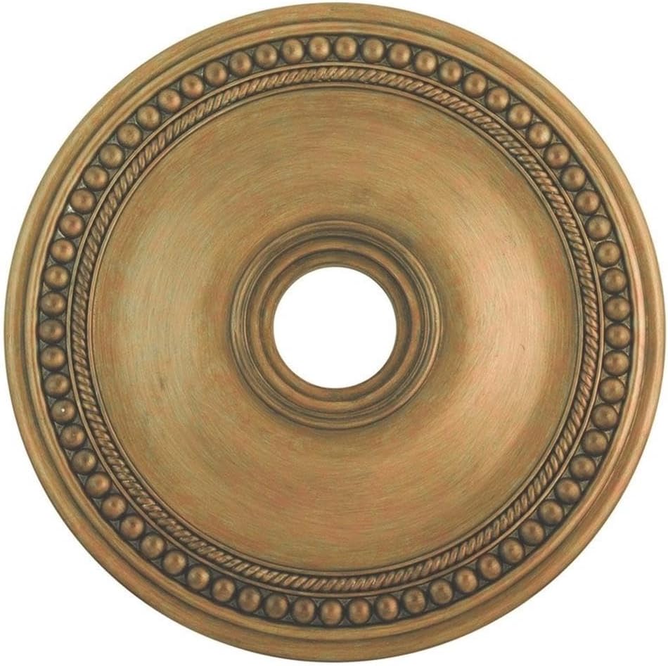 Medallion, 24 in Diameter, Hand Painted Antique Gold Leaf Finish, Lightweight Durable Polyurethane F
